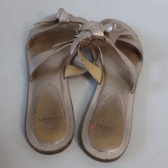 Womens Alexandre Birman Gold Leather Tie Knot Flat Slide Sandals 37 1/2/US 7.5 - Picture 4 of 7